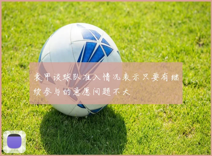 袁甲谈球队准入情况表示只要有继续参与的意愿问题不大